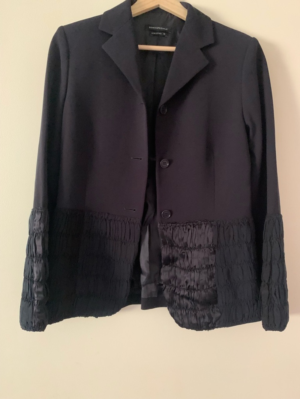 Sonia Speciale Blue Dress & Jacket Set Size 42 Italy Textured Hem